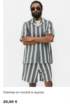 Offre: Chemise en crochet à rayures