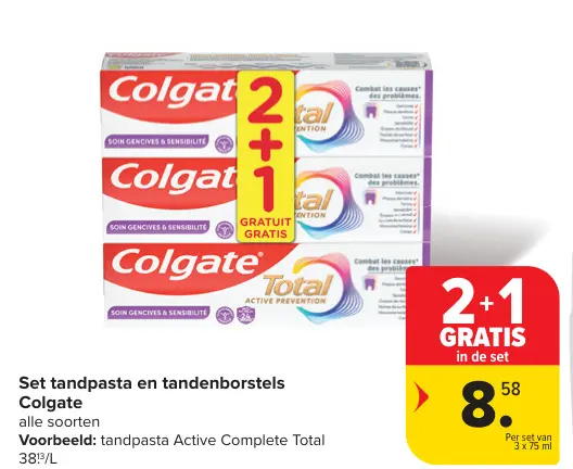 Promotie: Set tandpasta en tandenborstels