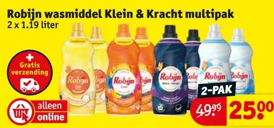 Aanbieding: Robijn wasmiddel Klein & Kracht multipak