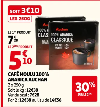 Offre: Café moulu 100% arabica