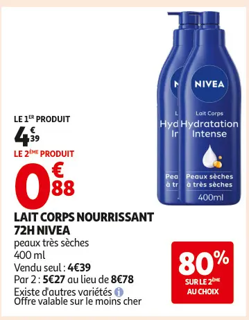 Promotie: Lait corps nourrissant 72h