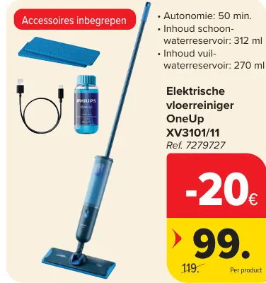 Aanbieding: Elektrische vloerreiniger OneUp XV3101/11