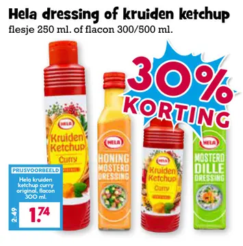 Aanbieding: Hela dressing of kruiden ketchup