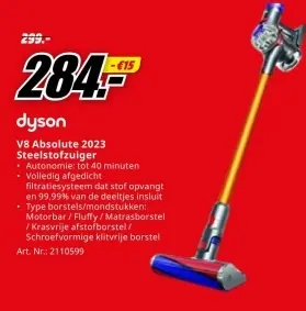 Promotie: V8 Absolute 2023 Steelstofzuiger