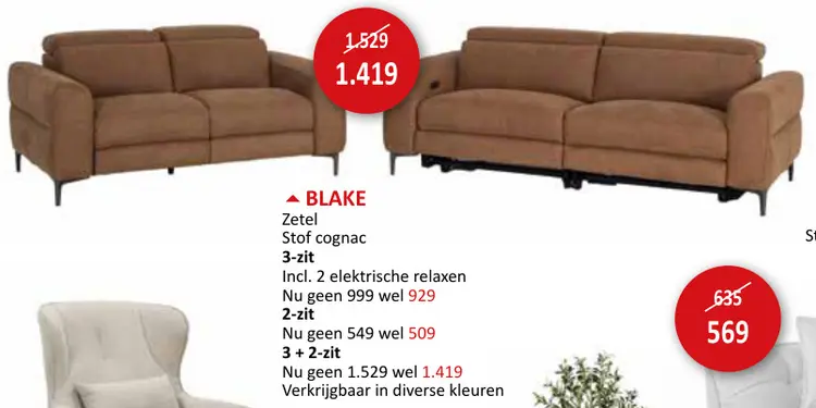 Aanbieding: Blake Zetel Stof cognac