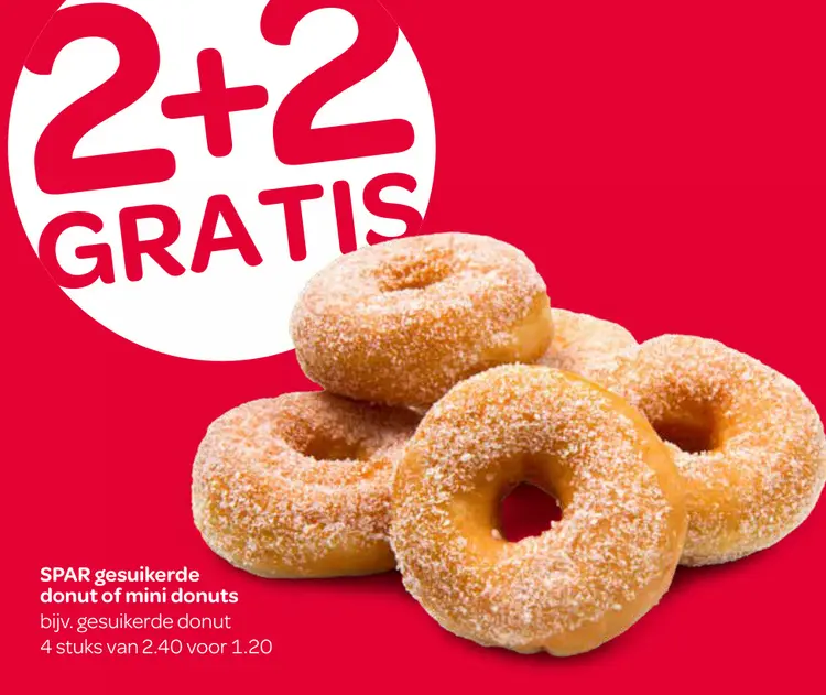 Aanbieding: Gesuikerde donut of mini donuts
