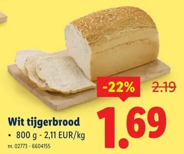 Aanbieding: Wit tijgerbrood