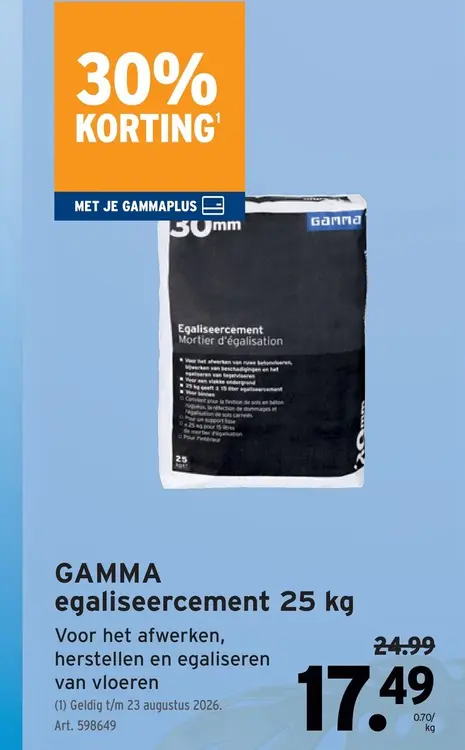 Promotie: egaliseercement