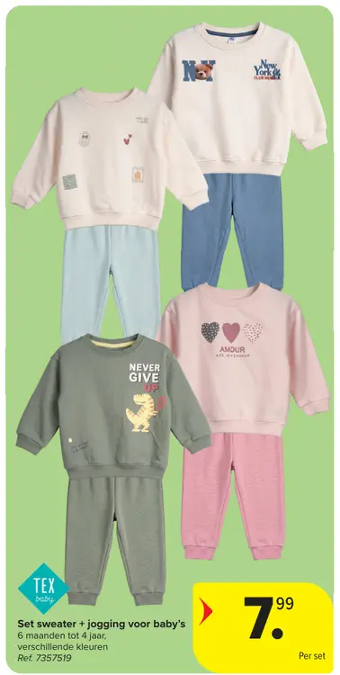 Promotie: Set sweater + jogging voor baby's