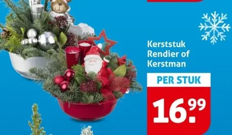 Aanbieding: Kerststuk Rendier of Kerstman