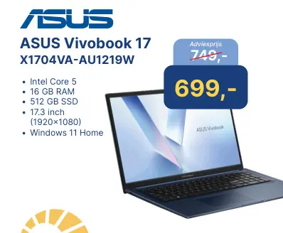 Aanbieding: Vivobook 17 X1704VA-AU1219W