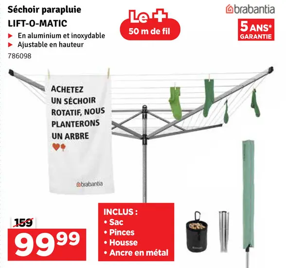 Offre: Séchoir parapluie LIFT-O-MATIC