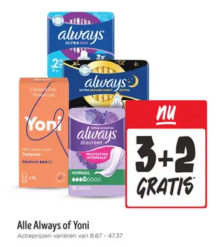 Aanbieding: Alle Always of Yoni