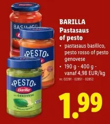 Promotie: Pastasaus of pesto