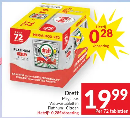 Promotie: Vaatwastabletten Platinum + Citroen