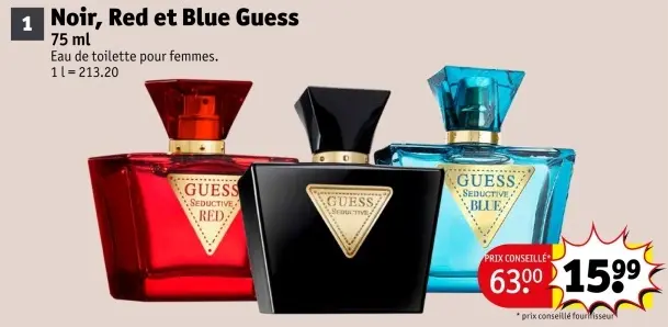 Offre: Noir, Red et Blue Guess