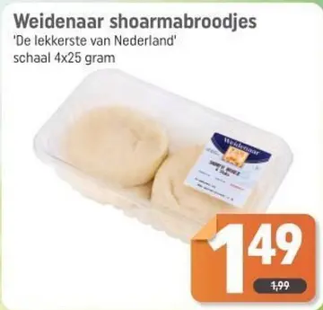 Aanbieding: Weidenaar shoarmabroodjes