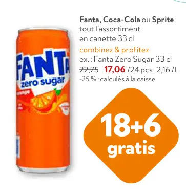Offre: Fanta, Coca-Cola ou Sprite