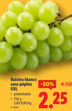Offre: Raisins blancs sans pépins XXL