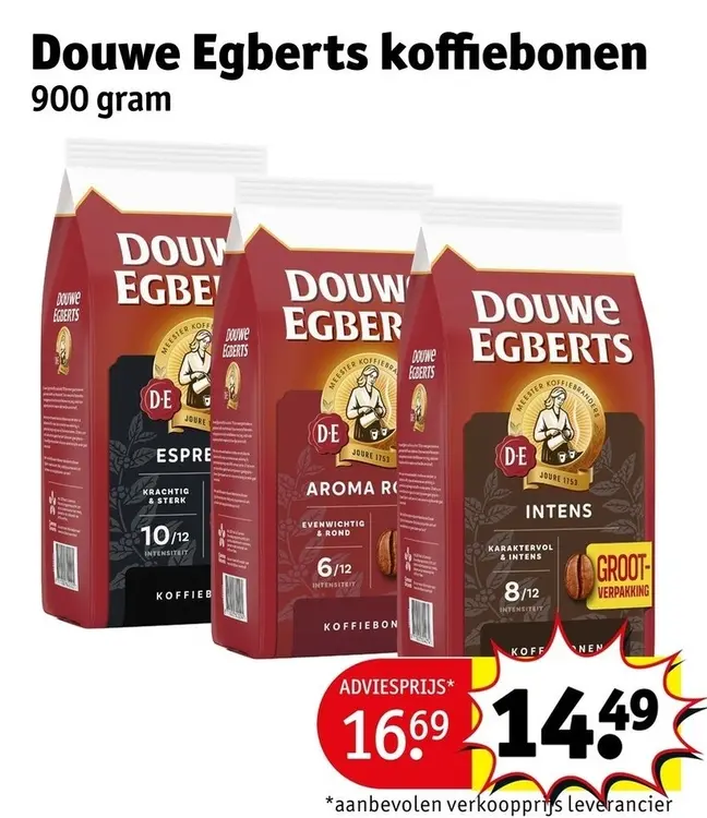 Aanbieding: Douwe Egberts koffiebonen