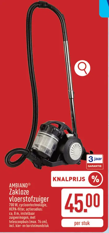 Promotie: Zakloze vloerstofzuiger