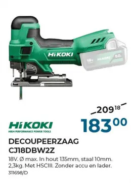 Aanbieding: DECOUPEERZAAG CJ18DBW2Z