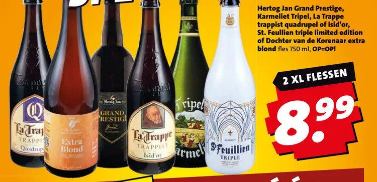 Aanbieding: Diverse bieren, zoals: Grand Prestige, Karmeliet Tripel, La Trappe trappist quadrupel 