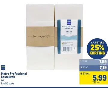 Aanbieding: Metro Professional bestekzak Wit