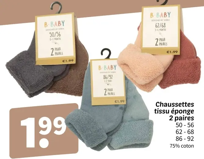 Offre: Chaussettes tissu éponge