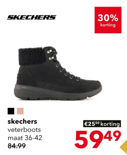 Aanbieding: Skechers On-the-GO Glacial Wide Fit suède veterboots zwart