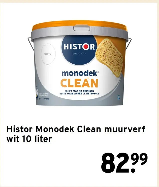 Aanbieding: Histor Monodek Clean muurverf