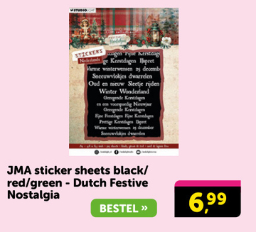 Aanbieding: JMA sticker sheets black/red/green - Dutch Fe