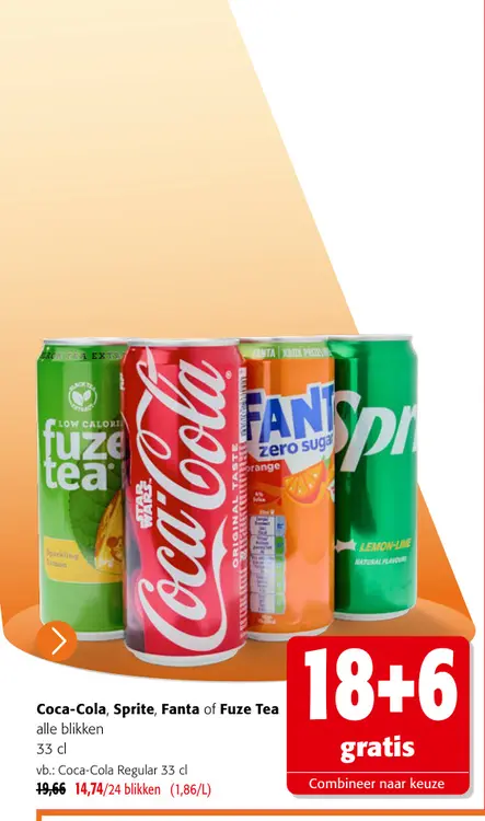 Promotie: Coca-Cola, Sprite, Fanta of Fuze Tea