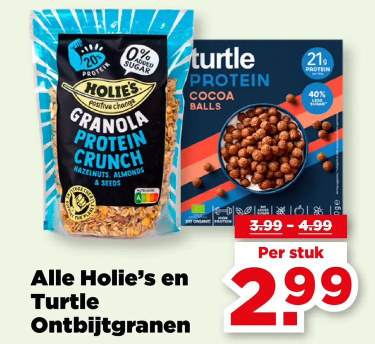 Aanbieding: Holie's en Turtle Ontbijtgranen