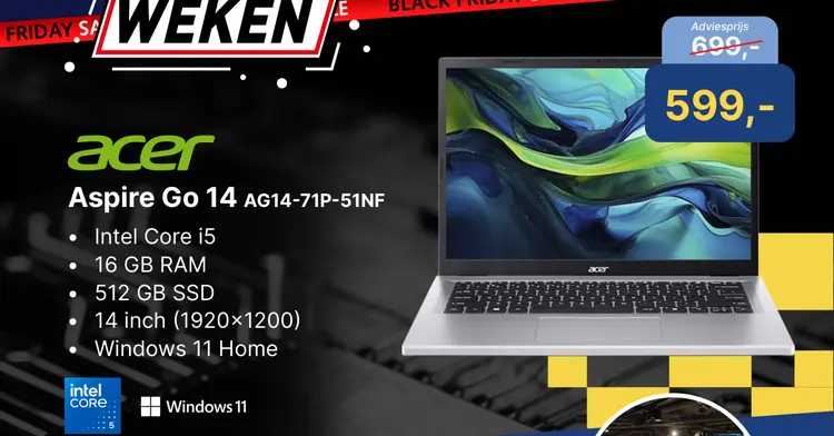Aanbieding: Aspire Go 14 AG14-71P-51NF