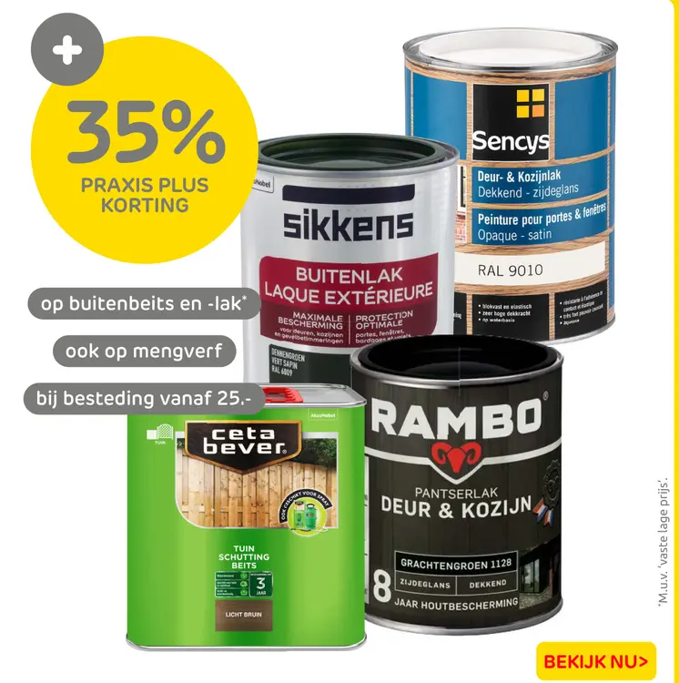 Aanbieding: Buitenbeits en -lak, mengverf