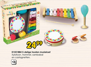 Aanbieding: 5-delige houten muziekset