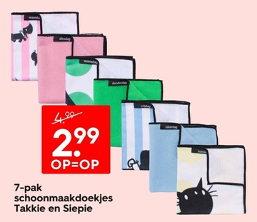 Aanbieding: schoonmaakdoekjes Takkie en Siepie