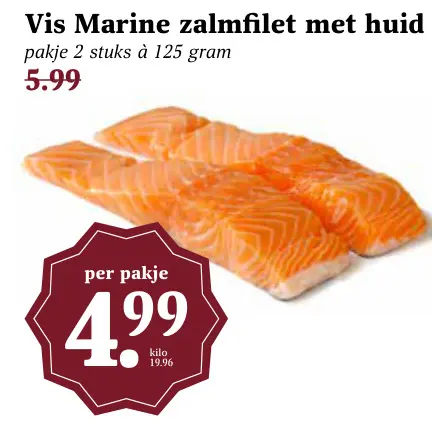 Aanbieding: Zalmfilet met huid