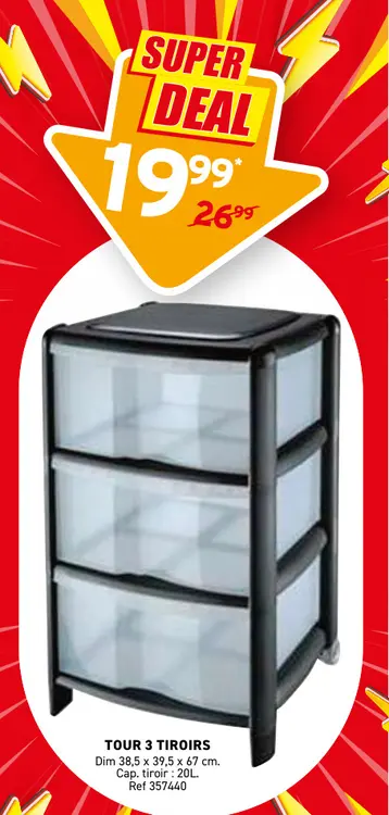 Offre: Tour 3 tiroirs