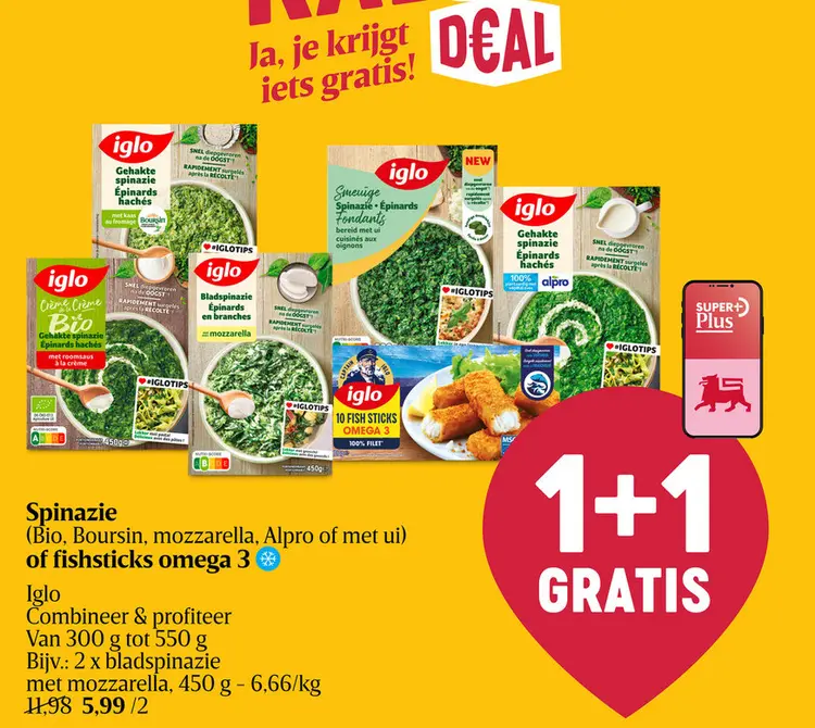 Promotie: Spinazie of fishsticks omega 3