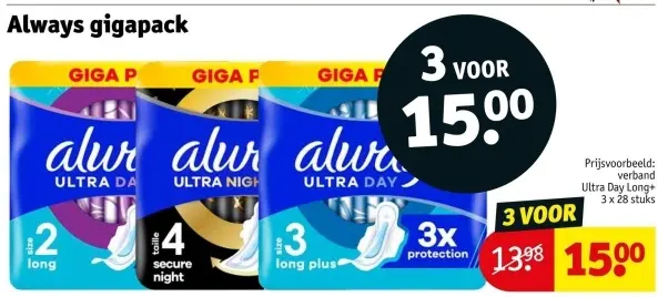 Aanbieding: Always gigapack