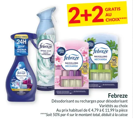 Offre: Febreze Désodorisant ou recharges pour désodorisant