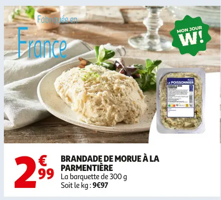 Promotie: Brandade de morue à la parmentière