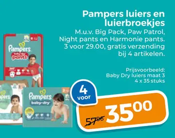 Aanbieding: Pampers luiers en luierbroekjes
