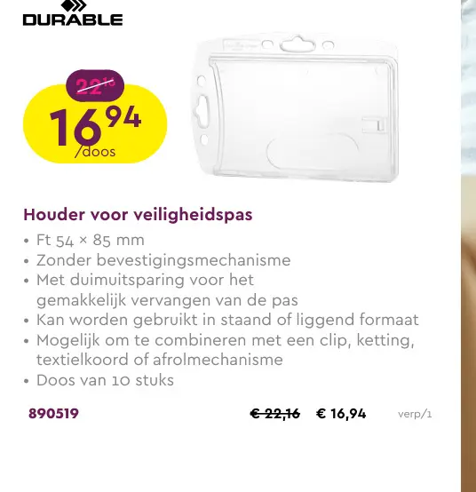 Promotie: Houder voor veiligheidspas