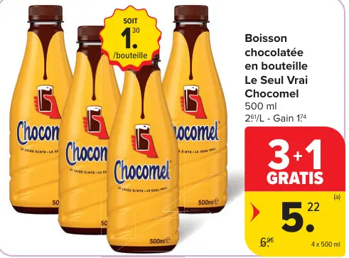 Offre: Boisson chocolatée en bouteille Le Seul Vrai 