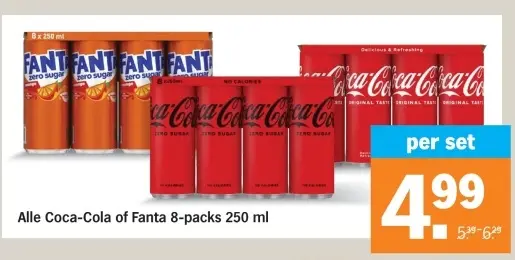 Aanbieding: Coca-Cola of Fanta 8-packs