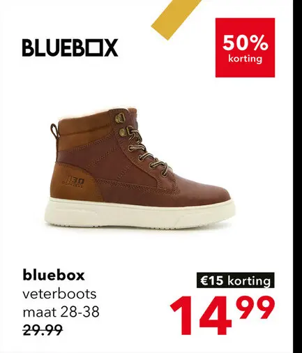 Aanbieding: Blue Box gevoerde jongens veterboots bruin