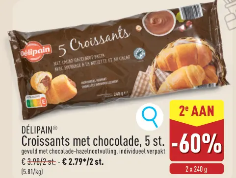 Promotie: Croissants met chocolade